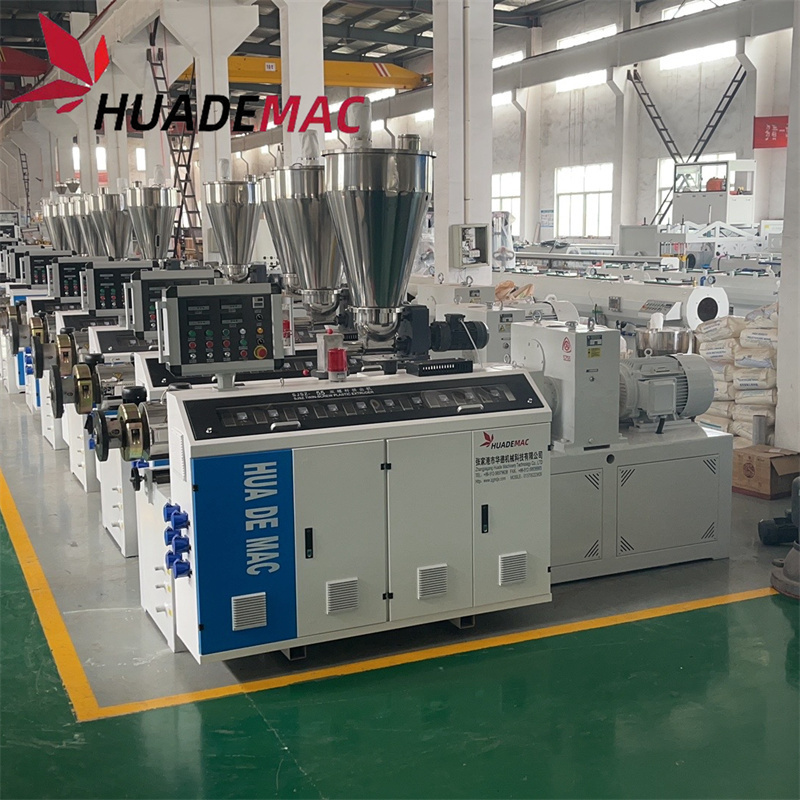 CE certificate SJZ51/105 PVC pipe UPVC panel conical twin screw plastic extruder machine