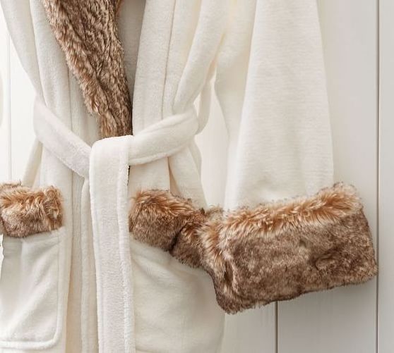 wholesale luxury bath robe with fur custom robes for women