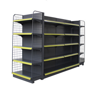 Hot sale grocery store supermarket racks wall wooden metal shelves wooden display rack