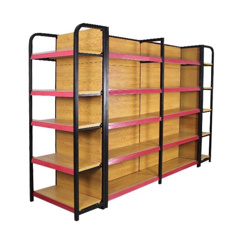 excellent quality good material  shelving rack shelves for retail store shop display rack supermarket wood grain display rack