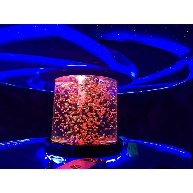 Factory custom production of large cylindrical acrylic fish tank waterscape restaurant waterscape hotel acrylic cylinder