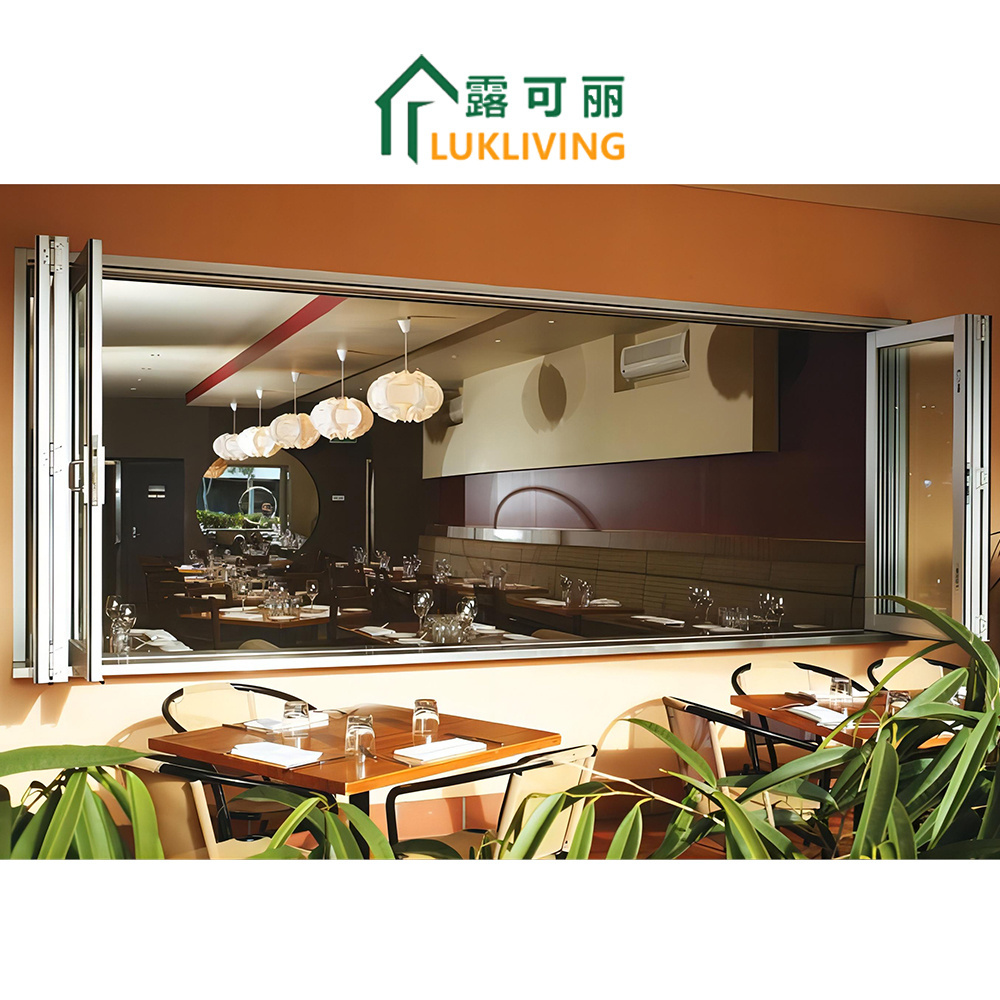 Lukliving Australian Standard Certificate Double Layer Glass Bifold Window Aluminum Sound Insulation Thermal Insulation Window