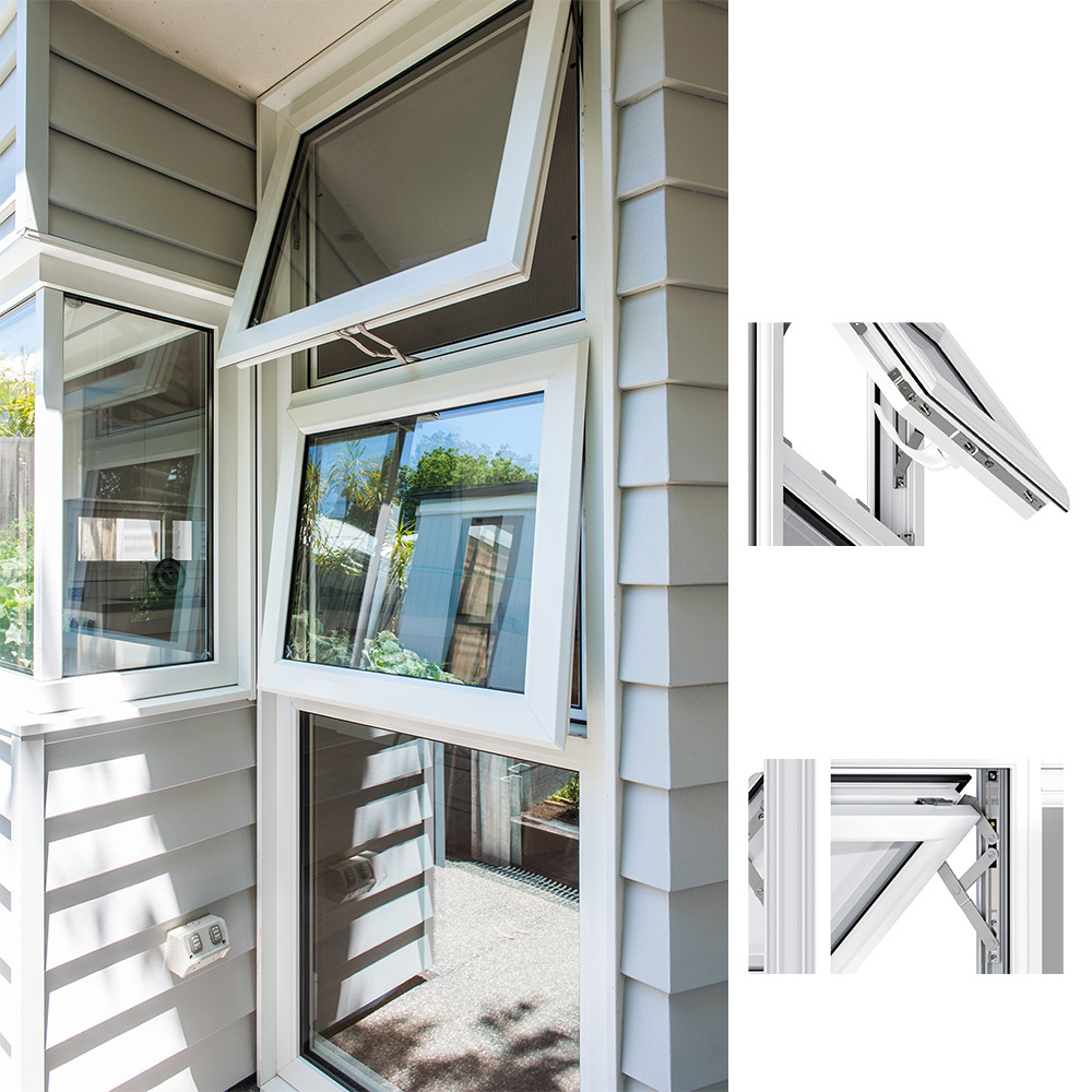 Minetal soft close soundproof double glazed aluminium frame  awning window design for villa