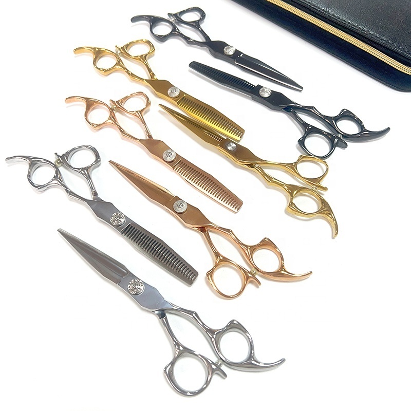 HS-0018  Japan Steel 440c Hair Cutting Barber Scissors Titanium Salon Shears Kasho Hairdressing Set Mizutani Professional