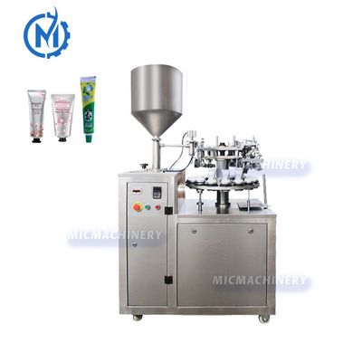 Semi automatic folding crimping sealing cosmetic cream 502 super glue aluminum tube filling machine