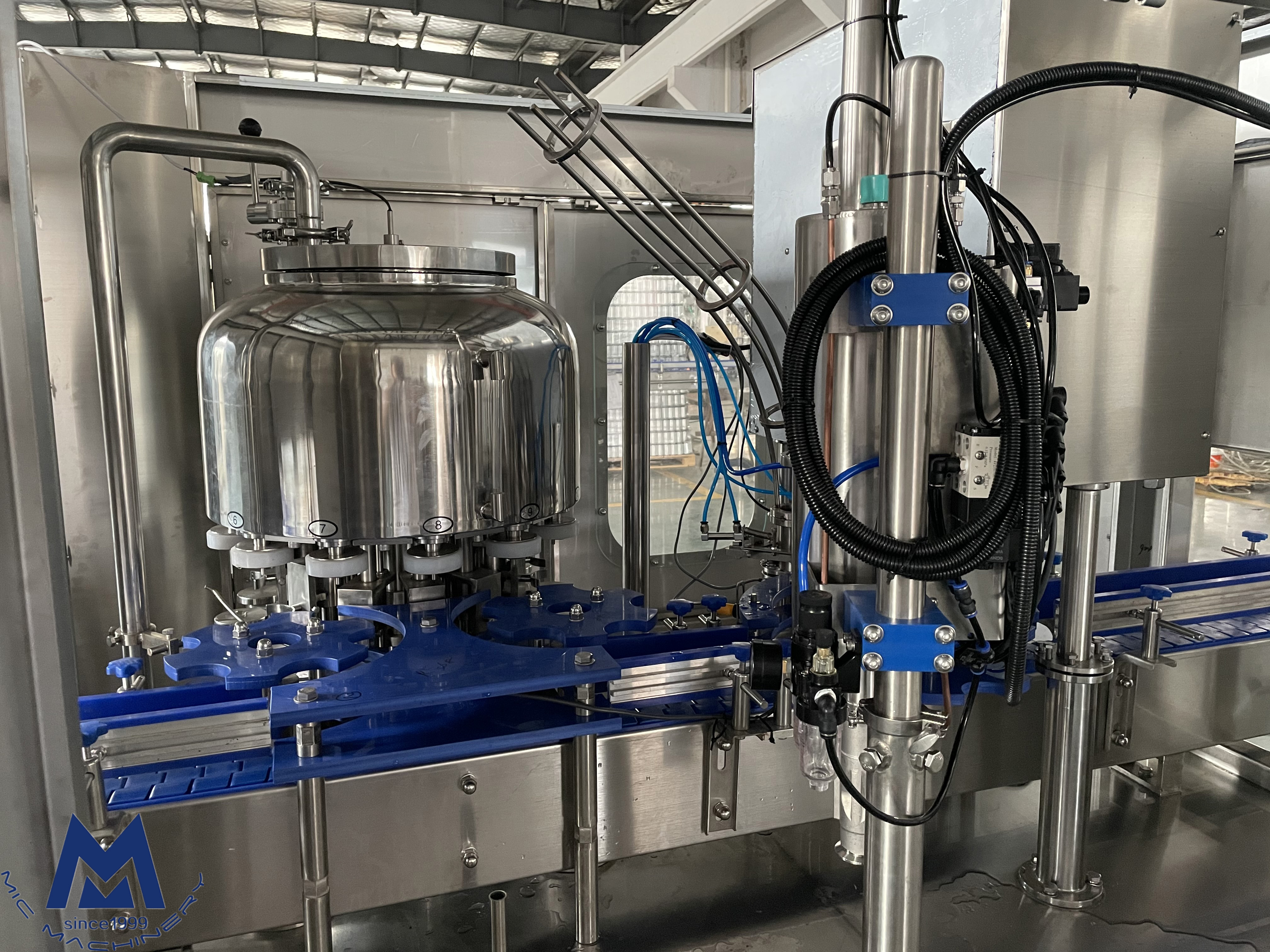 Automatic nitro can drink tea juice and sealing filler cold brew iced coffee canning filling machine