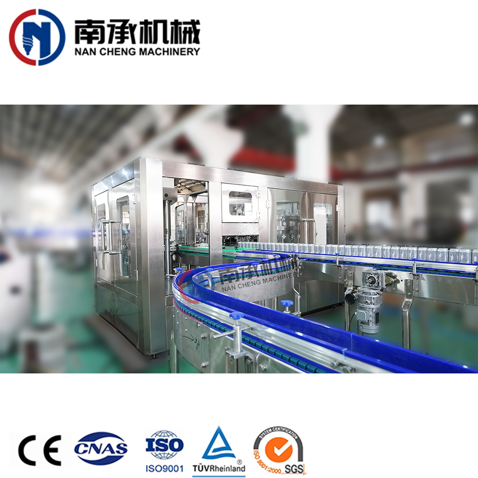 compact rotary automatic Energy drink beverage beer aluminium tin can making maker filling seaming and canning machine line