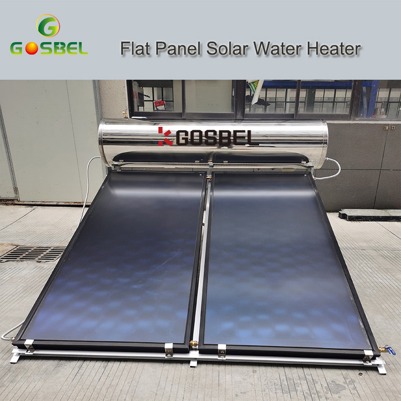 GOSBEL 300 liter flat panel  high pressure solar water heater flat plate solar water heater price