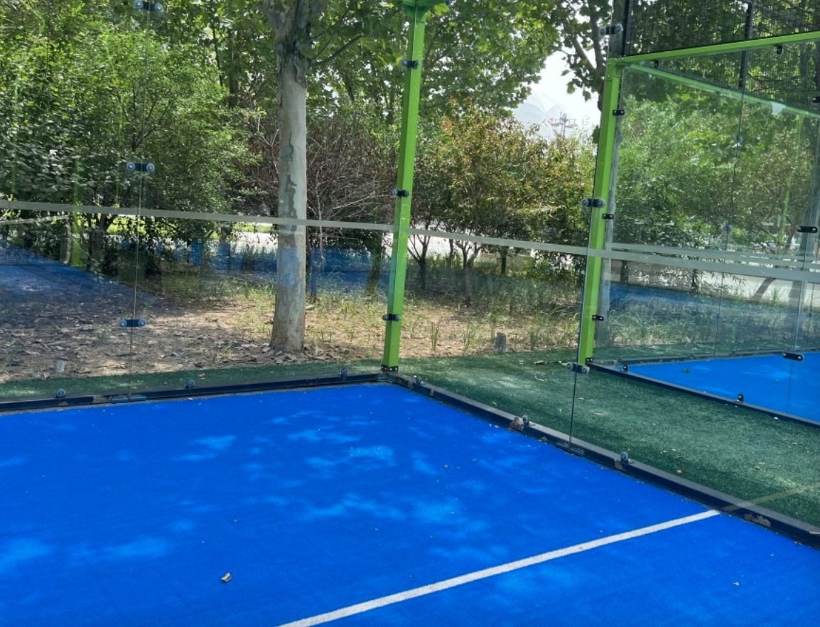 2024 New Design Panoramic Paddle Court with High Quality PU coated Artificial Grass for Padel Court commercial