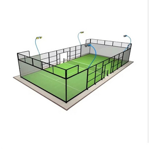 2024 New Design Panoramic Paddle Court with High Quality PU coated Artificial Grass for Padel Court commercial