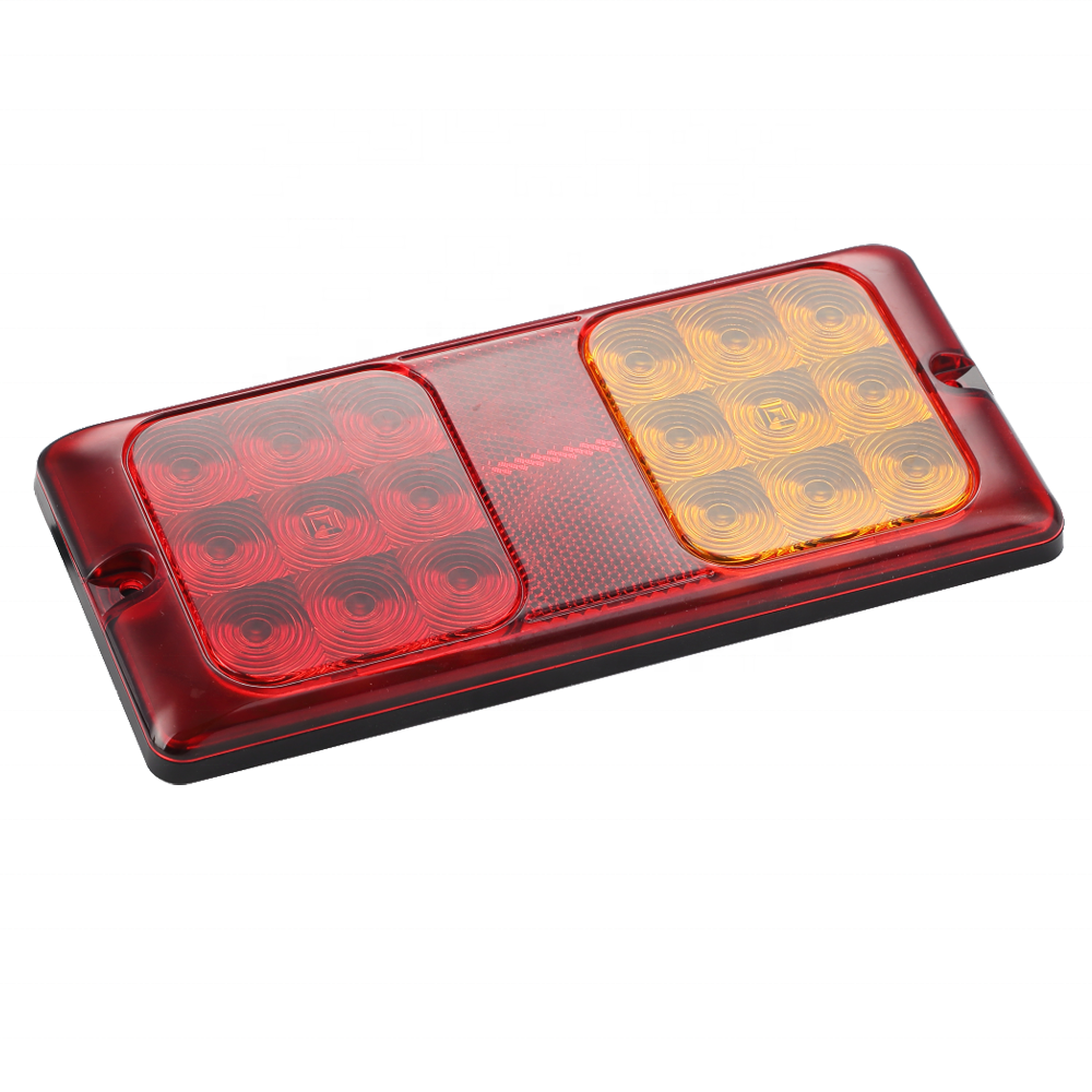 10-30V Turn Stop Brake Combination Tail Lights LED Truck Lights with Reflector Rectangle Trailer Lights