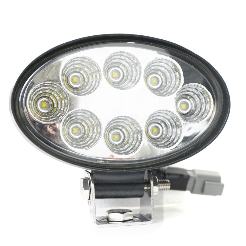 IP67 24W Automotive Oval Offroad Led High Power Tractor Truck Work Light Flood Spotlight