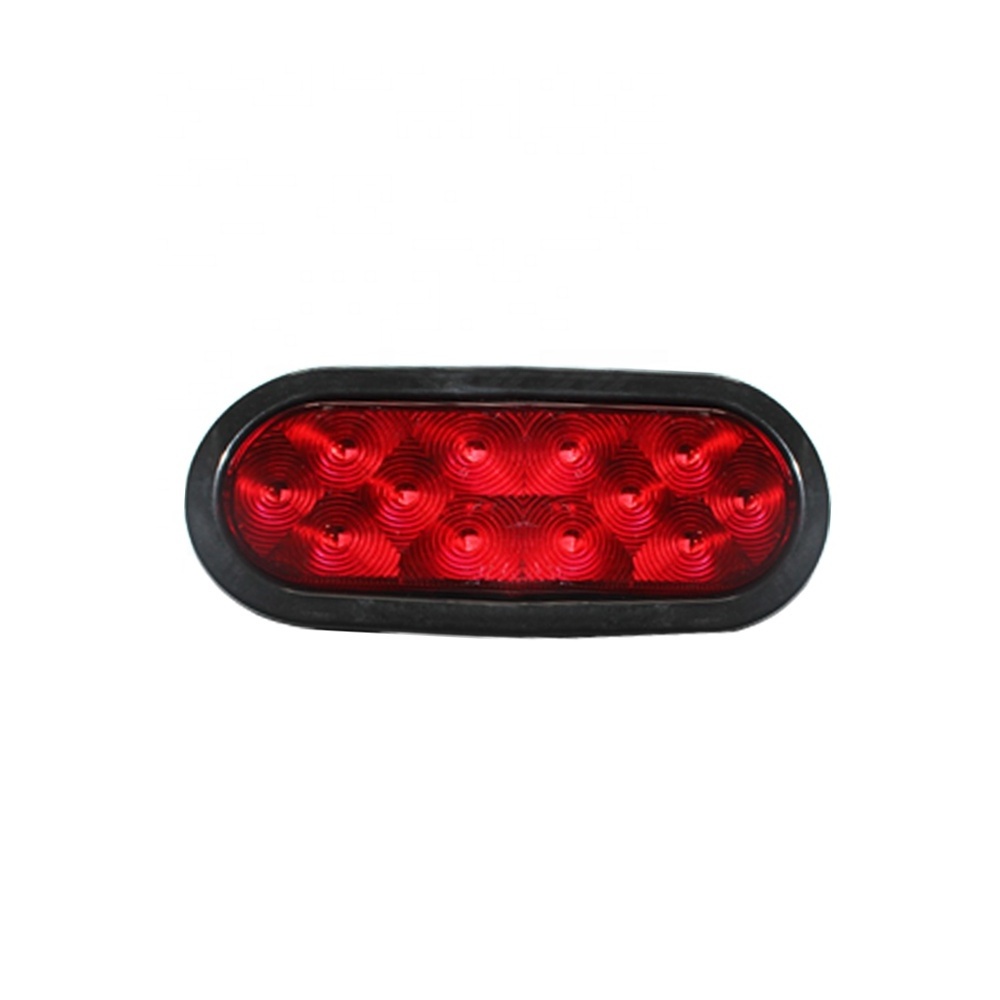 DOT SAE Approval UV PC Stop Turn Oval 6 inch 10-30 volt LED Tail Lights For Truck Trailer