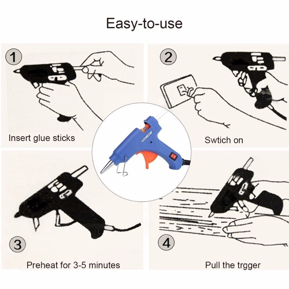 Mini Hot Melt Glue Gun, High Temperature Melting Glue Gun Kit Flexible Trigger for DIY Small Craft Project