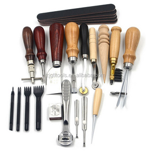 TLLC-04 18 pieces Leather Crafting tool kit leather carving DIY tools