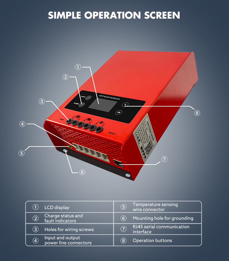 Off Grid 100 Amp Mppt Solar Charge Controller 48v 100a 200v