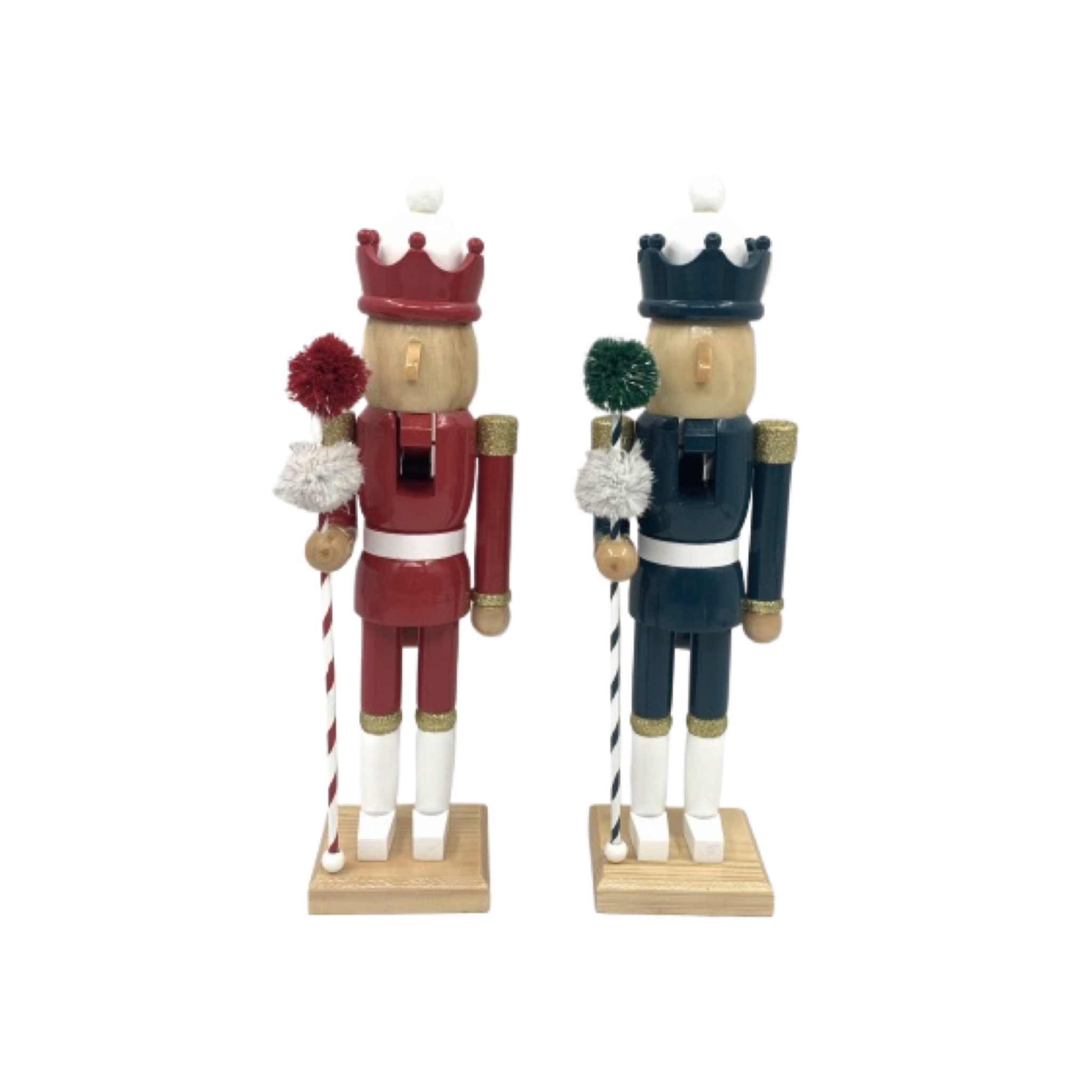 Custom Wholesale Christmas Decorations Wooden Candy Series Nutcracker King Soldier Set Of Three Desktop Decoration Nutcracker