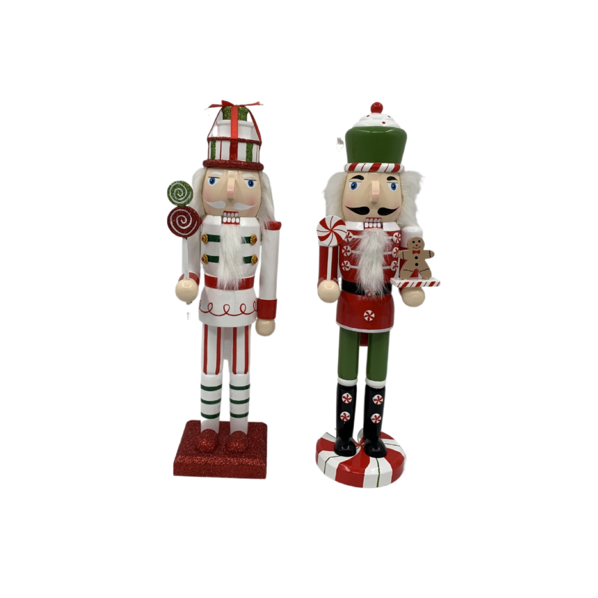 Custom Wholesale Christmas Decorations Wooden Candy Series Nutcracker King Soldier Set Of Three Desktop Decoration Nutcracker