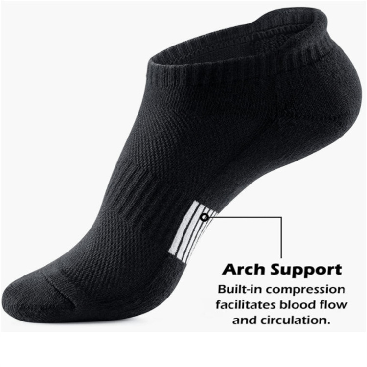 Wholesale short tube men's cycling running socks cushion absorb sweat breathable non-slip ankle badminton socks