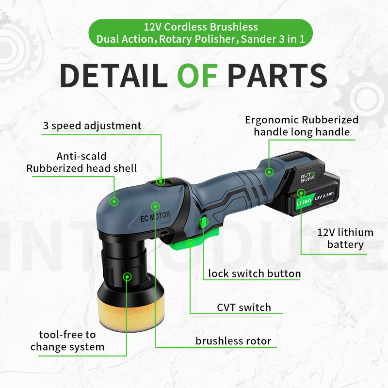 cordless  Car Polisher 6 Variable Speed Buffer Waxer