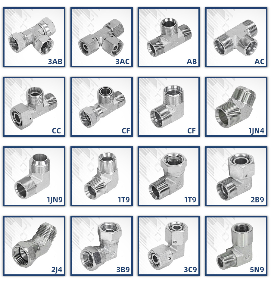 Factory Sale CF Seal-lok Swivel Tee Fittings Hydraulic Adapter 3 Ways Hydraulic Hose Swivel Tee Adapter