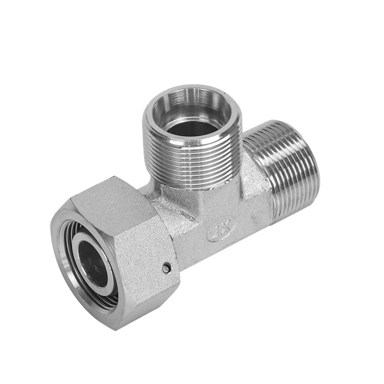 CC Series Metric Male Swivel Nut Adaptor Hydraulic Reducing Tee Adapter Connector Hydraulic Hose Tee Adapter