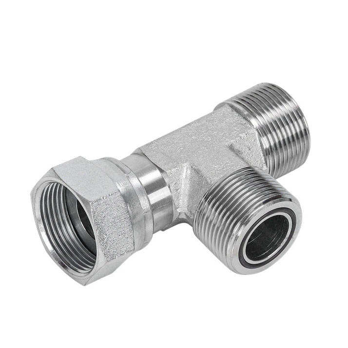 Factory Sale CF Seal-lok Swivel Tee Fittings Hydraulic Adapter 3 Ways Hydraulic Hose Swivel Tee Adapter