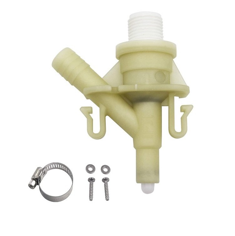 New Durable Plastic 385311641 RV Toilet Water Valve Kit Replacement for 300 310 320 Series Pedal Flush & Sealand Marine Toilet