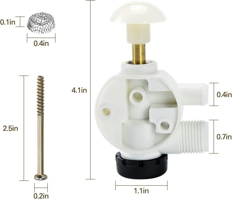 Durable 385314349 Water Valve Assembly Camper Trailer Toilet Repair Kit for Sealand EcoVac Vacuflush Pedal Flush Toilets