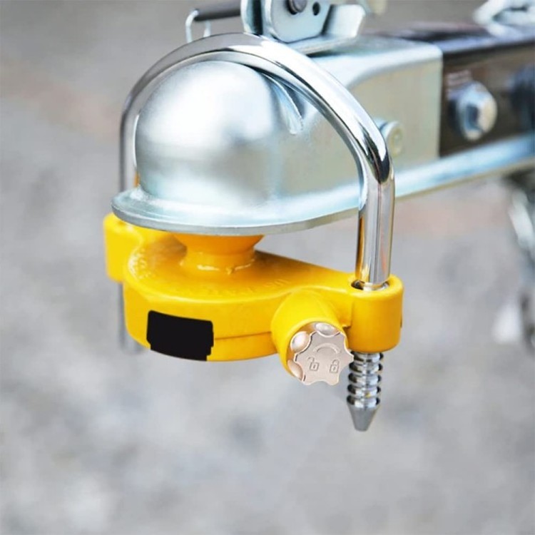 Universal Trailer Hitch Locks U-Shape Adjustable Storage Security Heavy Duty  Trailer Coupler Lock with Combination Lock