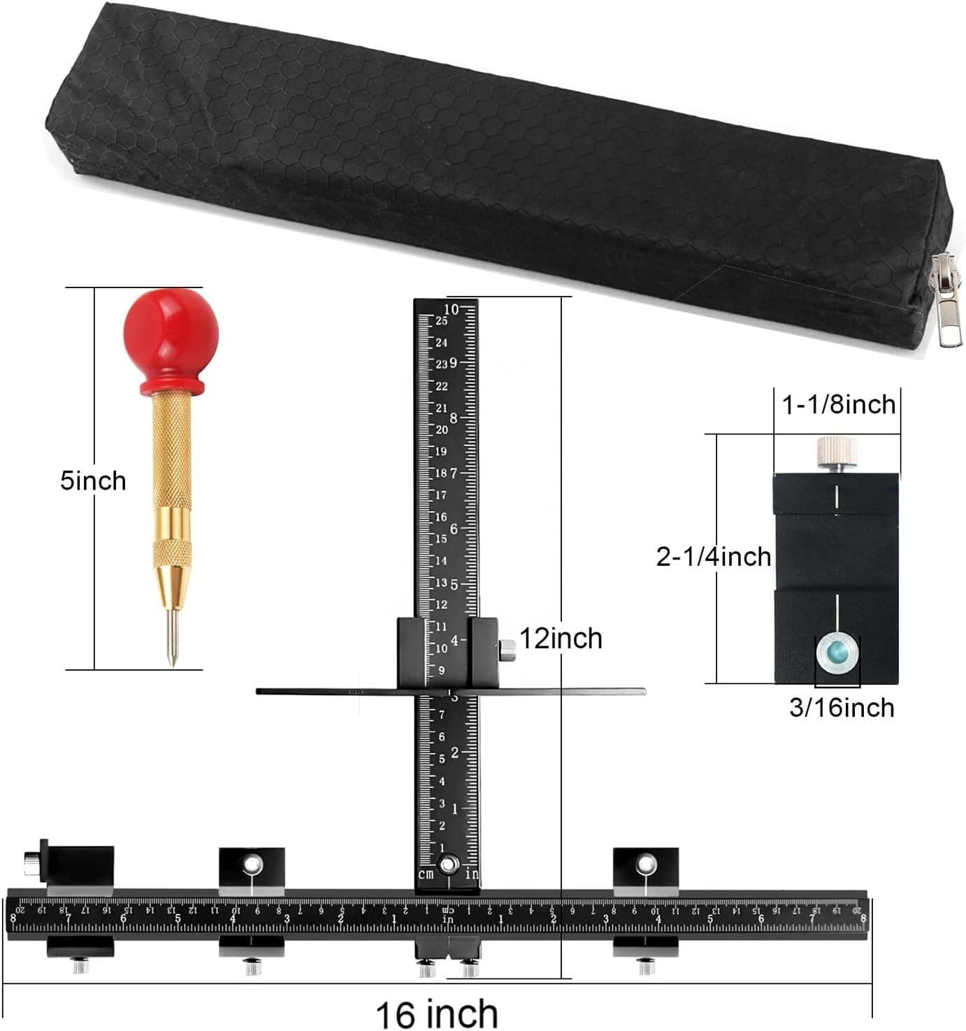 Cabinet Hardware Jig Cabinet Handle Jig with Automatic Center Punch Cabinet Jig for Handles and Pulls on Drawers