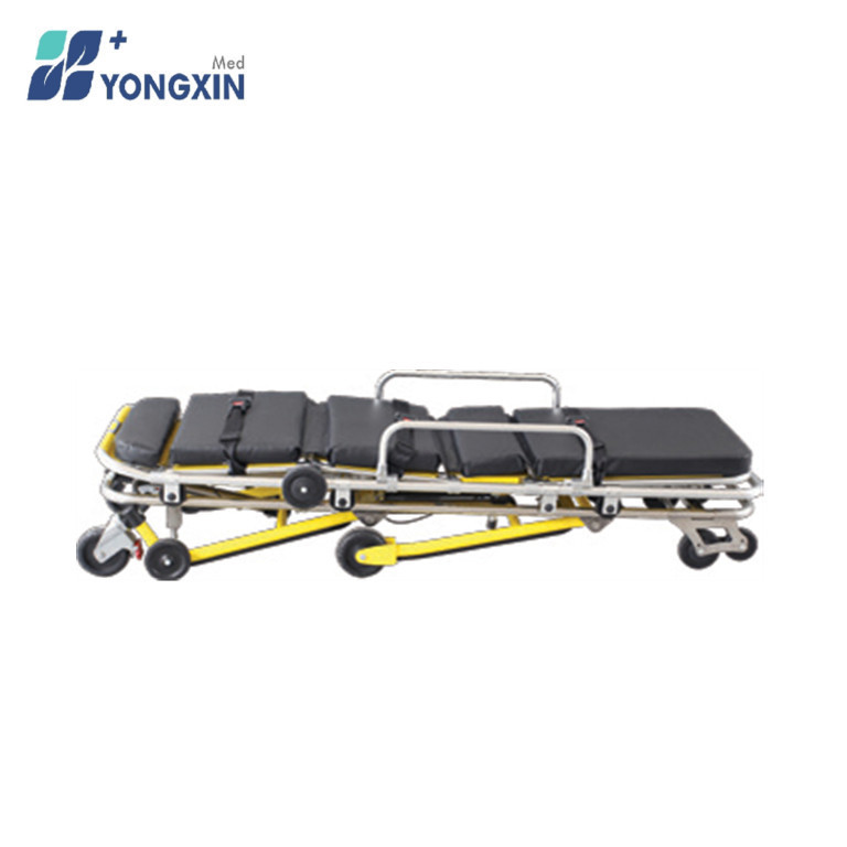 Ambulance portable folding Stretcher mortuary Trolley  Abs Bed Head Two Crank Manual Hospital Bed For Clinic Hospital Bed