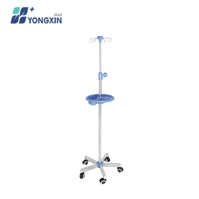 SY-2 Hospital adjusted height medical 2 hooks iv pole infusion drip stand