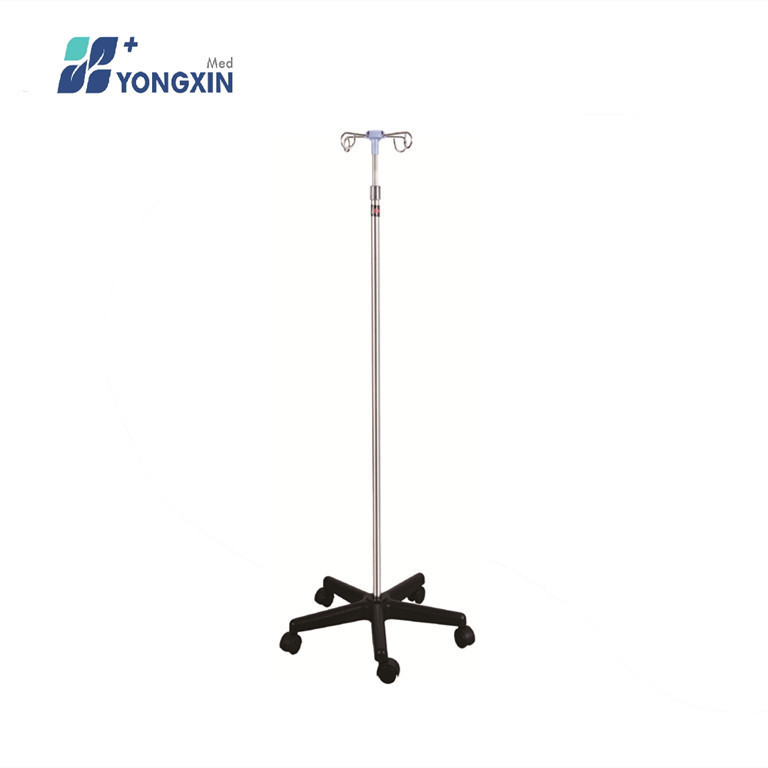 SY-2 Hospital adjusted height medical 2 hooks iv pole infusion drip stand