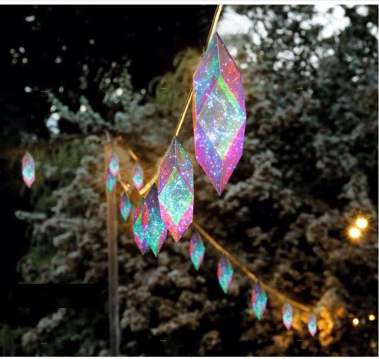 LED Illusionary Ice Cone Diamond PVC Christmas Decorations Outdoor Shopping Mall Lawn Holiday Ornament for  Season Decorations