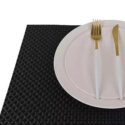 Pvc coated polyester mesh fabric High quality pvc table mats 30cm*45cm restaurant plastic woven mesh placemat