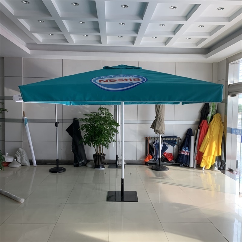 customized big size 3x3m3.5x3.5m 4x4m huge outdoor umbrella beer coffee drink bar parasol telescopic patio umbrella