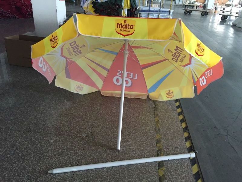 Factory Price Advertising Beach Umbrella Promotional Yellow Beach Umbrella Printed