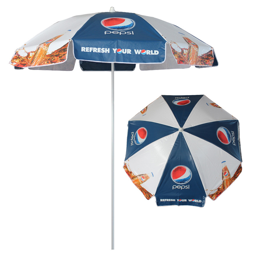 High Quality Custom Logo Printed Outdoor Beach Umbrella Foldable Sun Umbrella