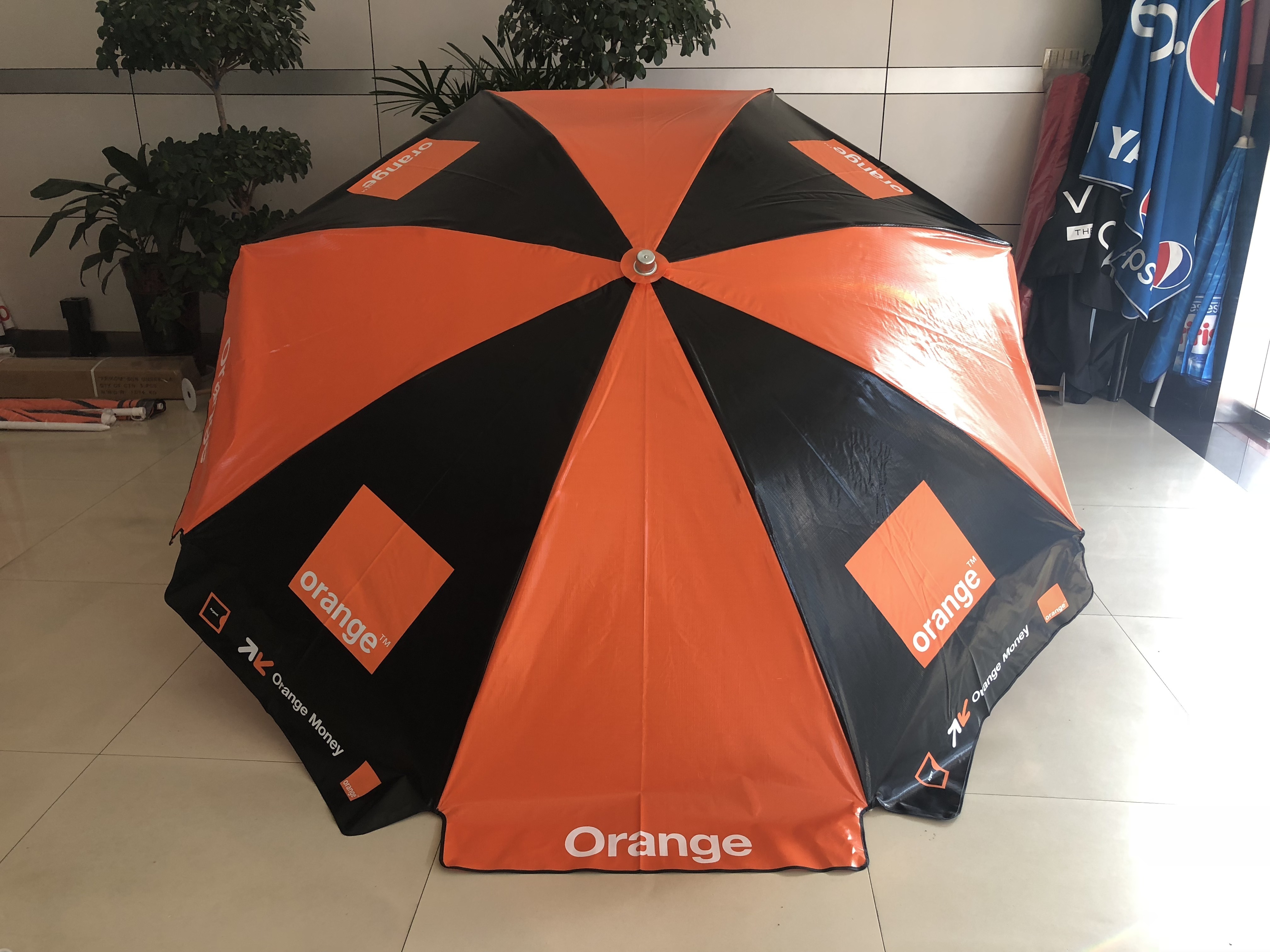 promotional beach umbrella PVC vinyl beach umbrella parasol outdoor sombrilla vinyl umbrella