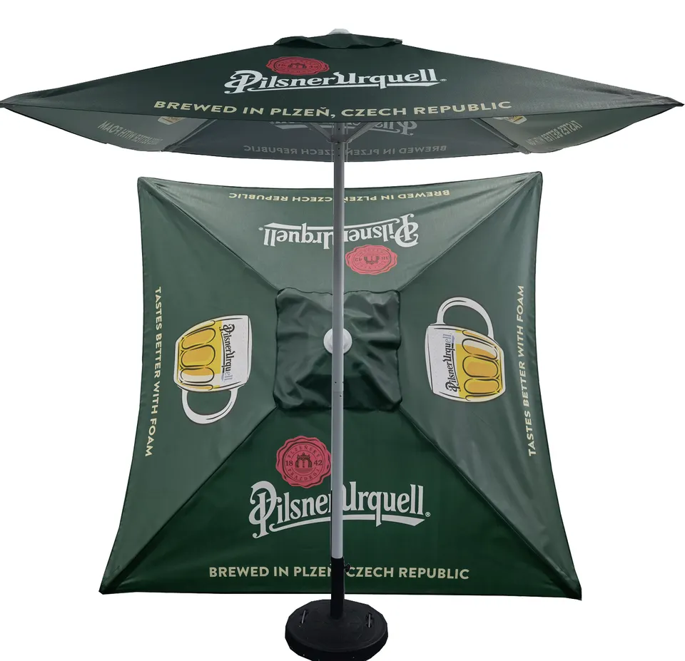 Outdoor RPET umbrella UV parasol Customized branded parasol beach umbrella