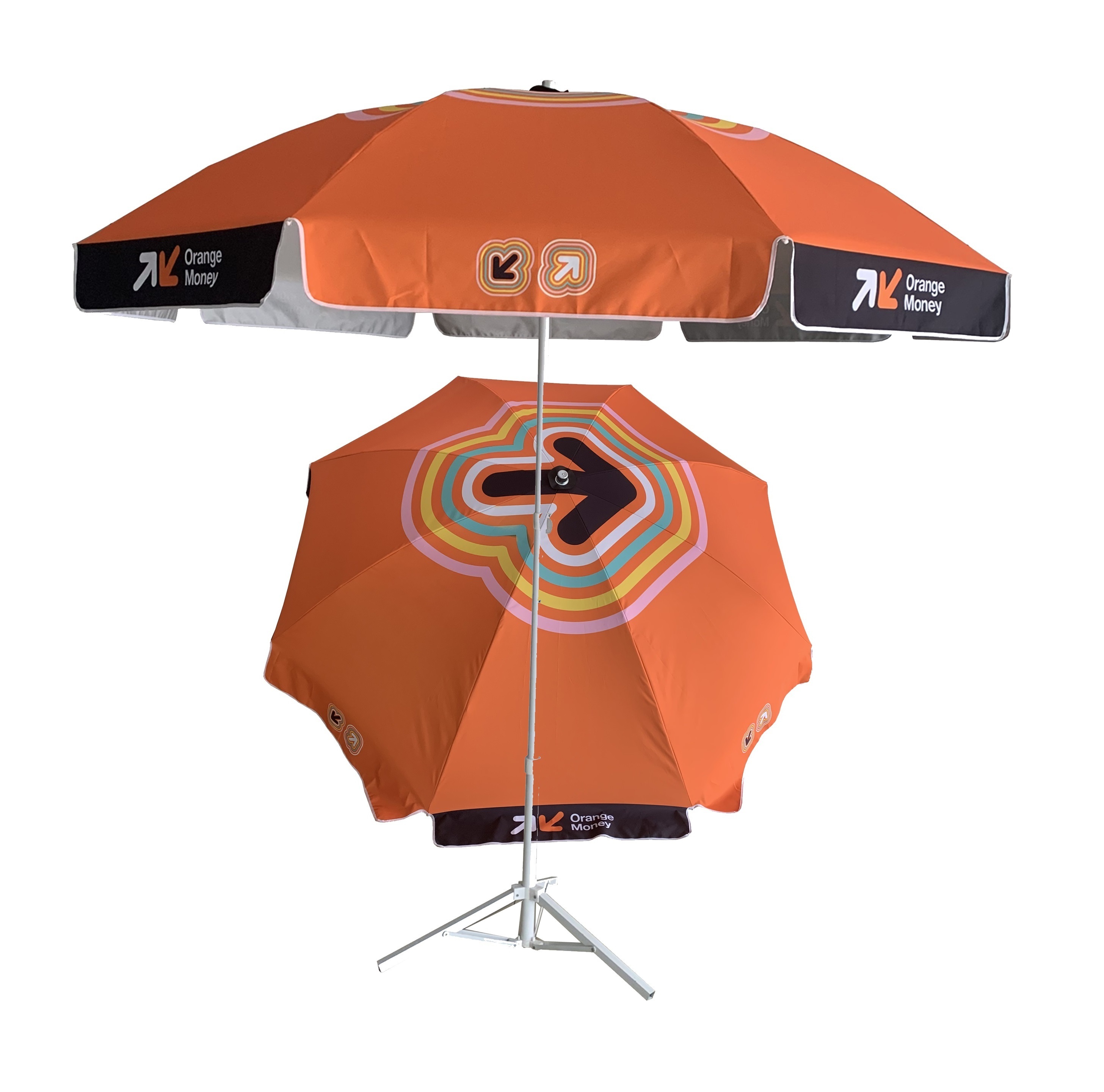 Outdoor RPET umbrella UV parasol Customized branded parasol beach umbrella