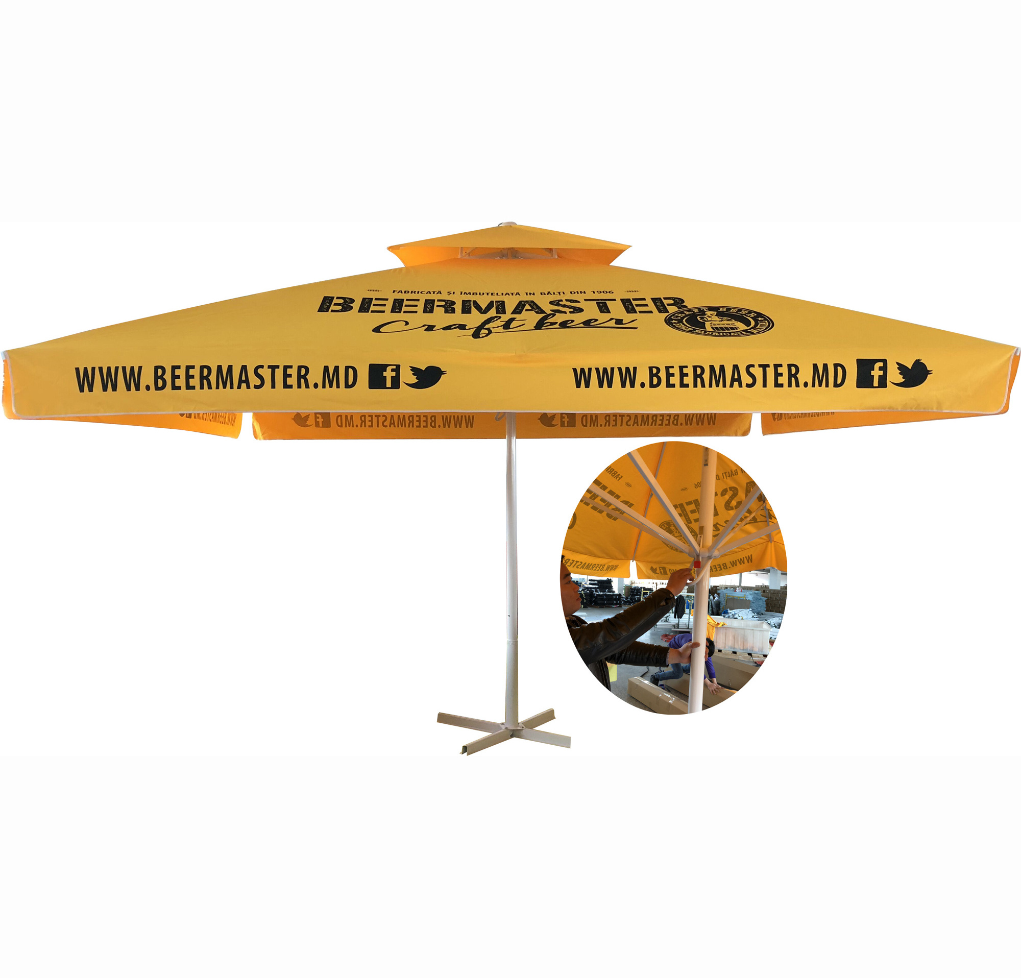 telescopic parasol huge Garden Umbrella Patio Outdoor Sun Parasol Umbrella big outdoor umbrella 4m