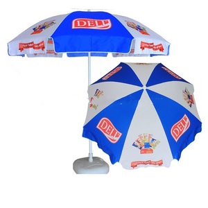 2024 New Products Commercial Outdoor Umbrella Polyester White And Blue Big Sea Umbrella For Beach