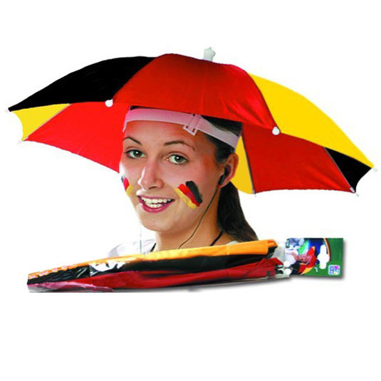 35cm promotional UV protective head umbrella flag umbrella