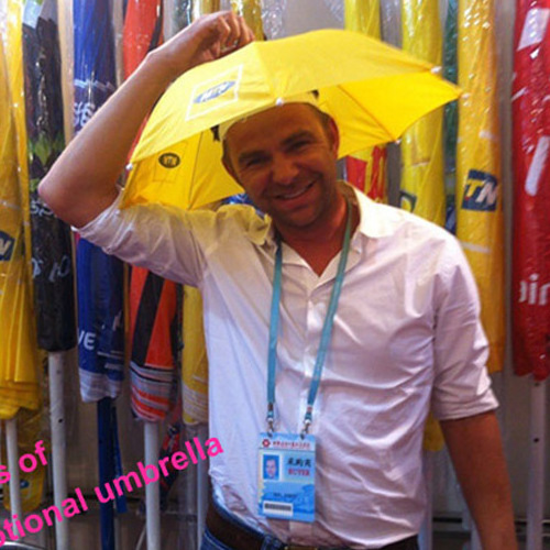 35cm promotional UV protective head umbrella flag umbrella