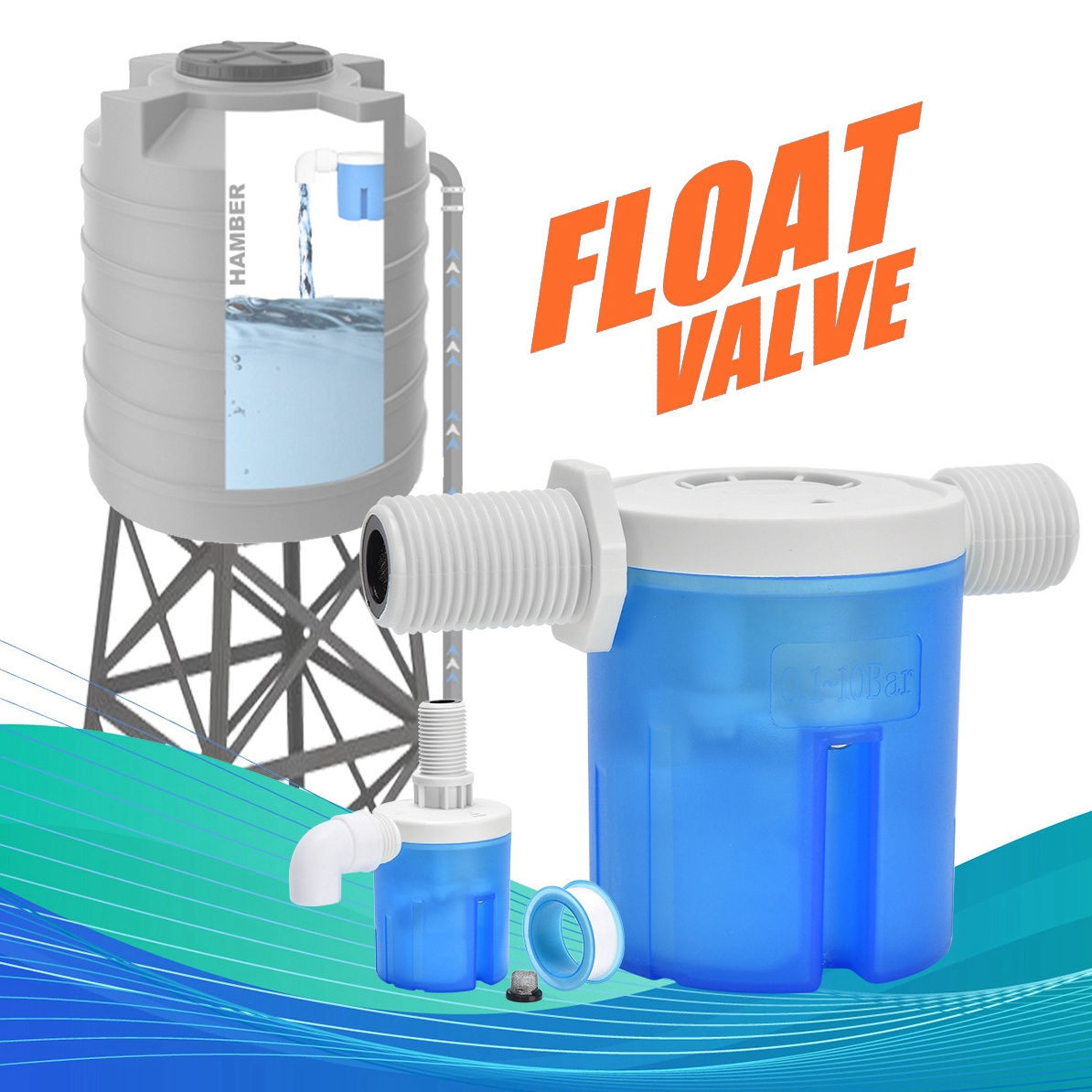 Automatic Tank Inside Plug-in Float Valve Water Tower Floating Level Control Valve Free Inlet Outlet Float Ball Valve