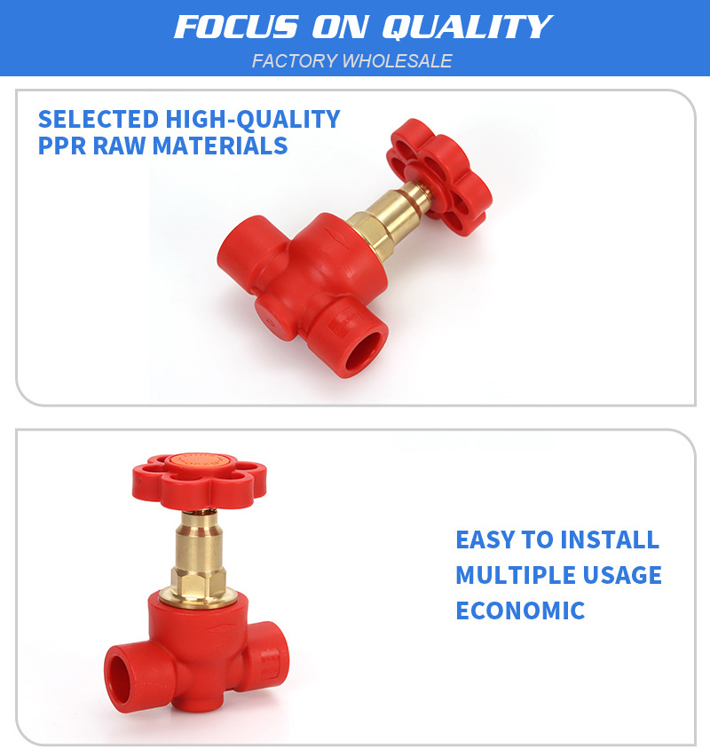 factory supply plumbing material ppr ball valve water pipe connector ppr stop valve plastic ppr gate valve