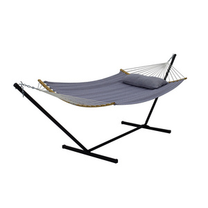 HMK Hammocks Double Hammock with Curved Spreader Bar Outdoor Portable Hammock with Carrying Bag for  Patio Backyard Balcony