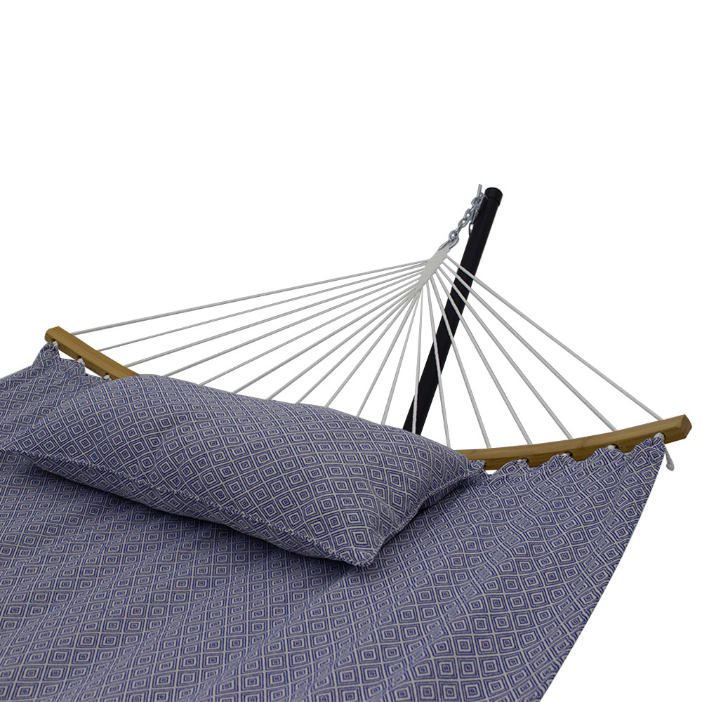 HMK Hammocks Double Hammock with Curved Spreader Bar Outdoor Portable Hammock with Carrying Bag for  Patio Backyard Balcony